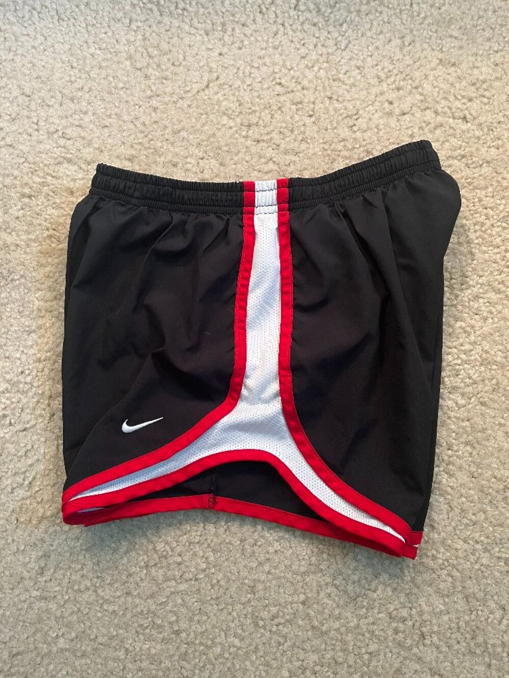Nike Tempo Athletic Shorts • Size X-Small • Black / White / Red